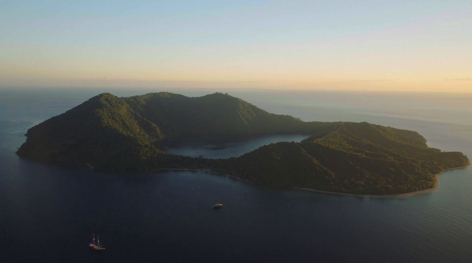 a small island in the middle of the ocean