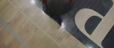 a close up of the floor of a basketball court