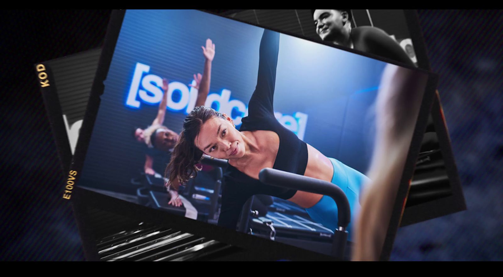 a picture of a woman doing exercises on a computer screen