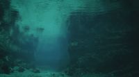 an underwater view of the water and rocks