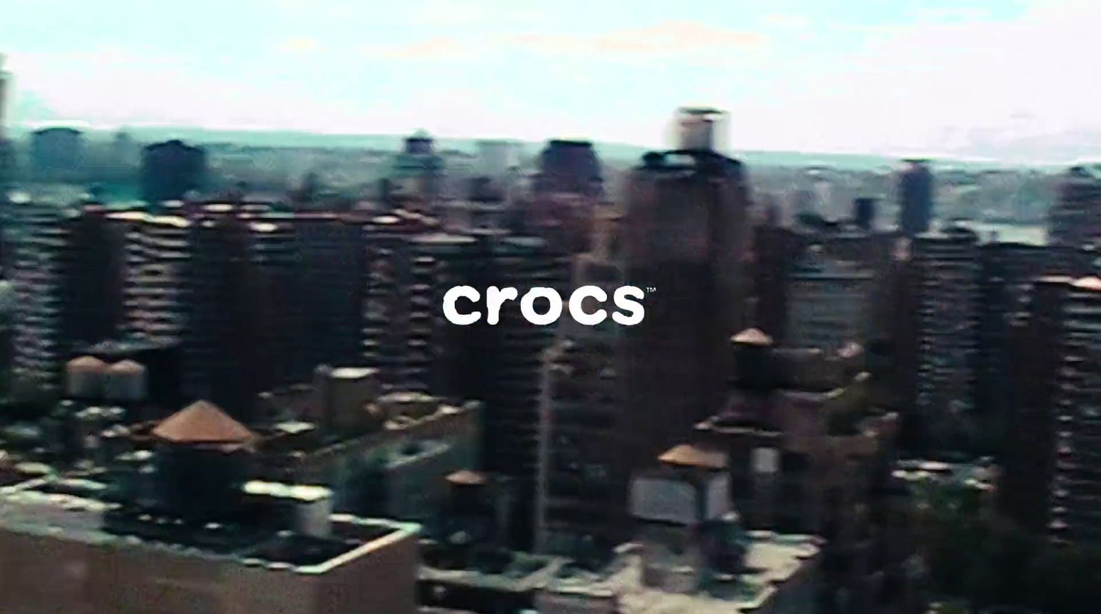 an aerial view of a city with the word crocs over it