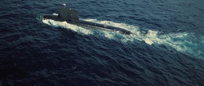 a submarine in the middle of the ocean