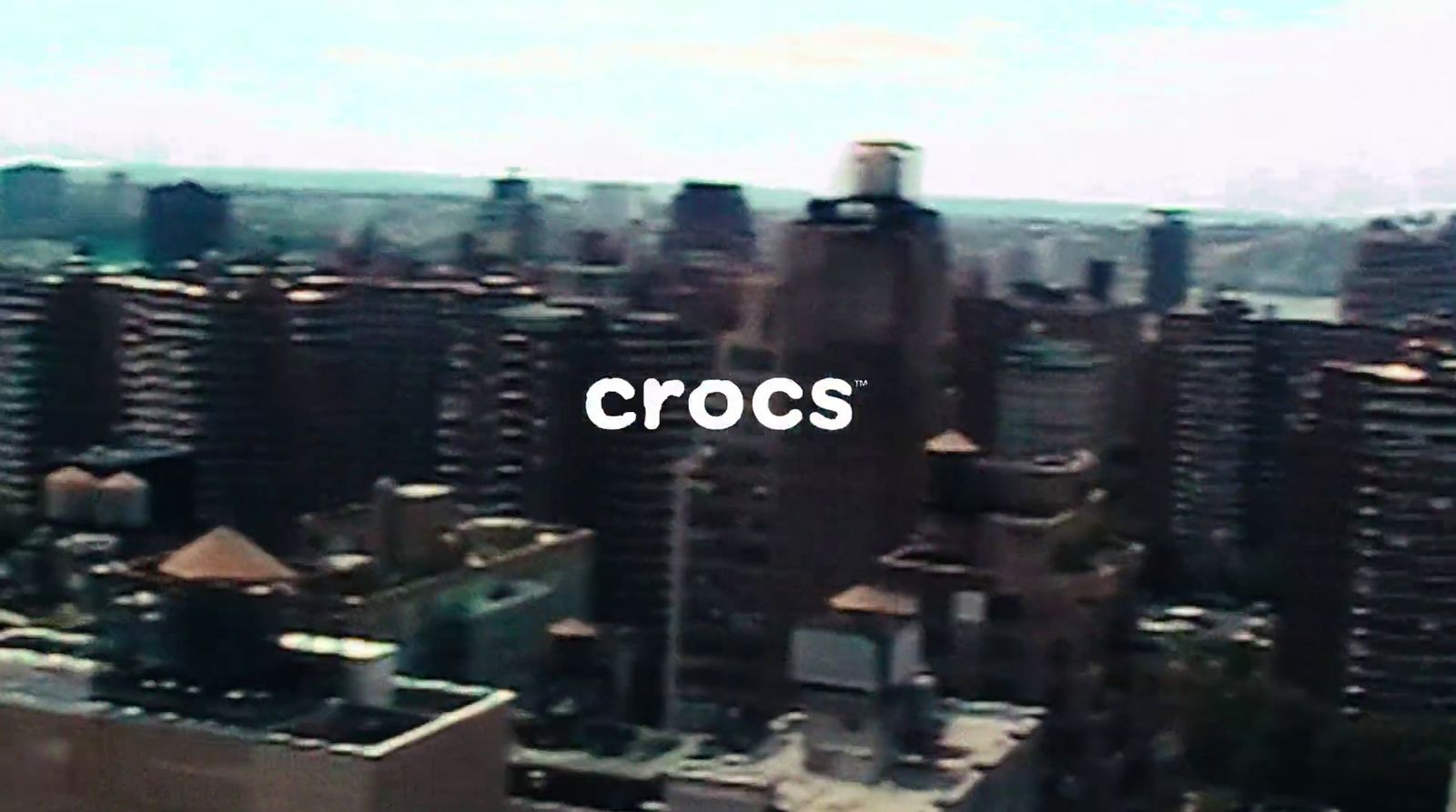 an aerial view of a city with the word crocs over it