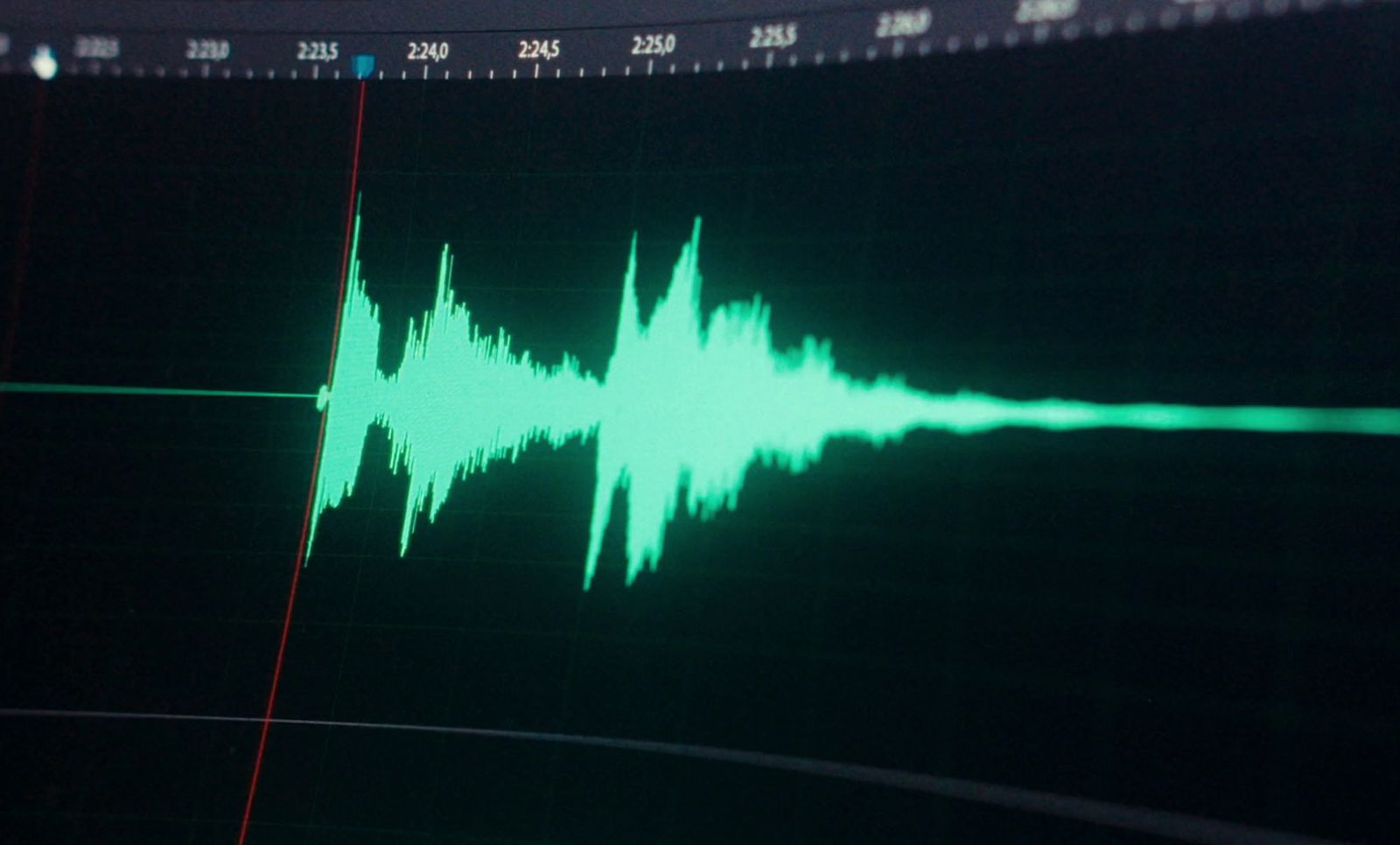 a close up of a sound wave on a computer screen