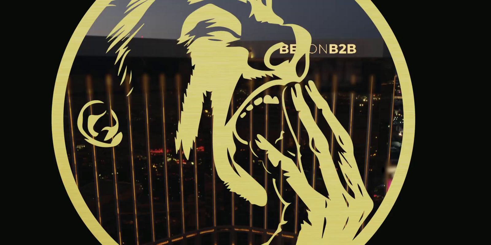 a close up of a logo on a fence