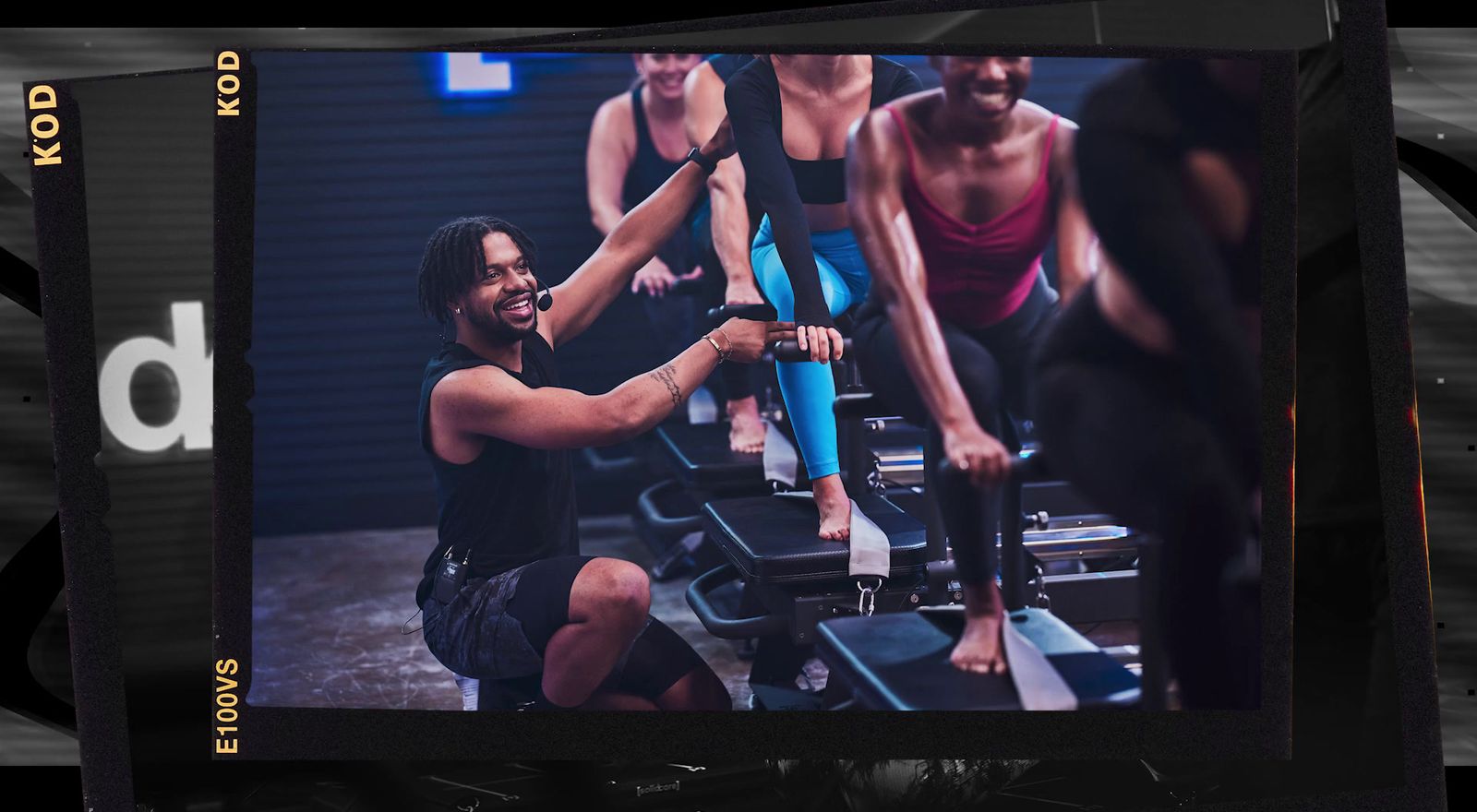 a group of people working out on exercise equipment