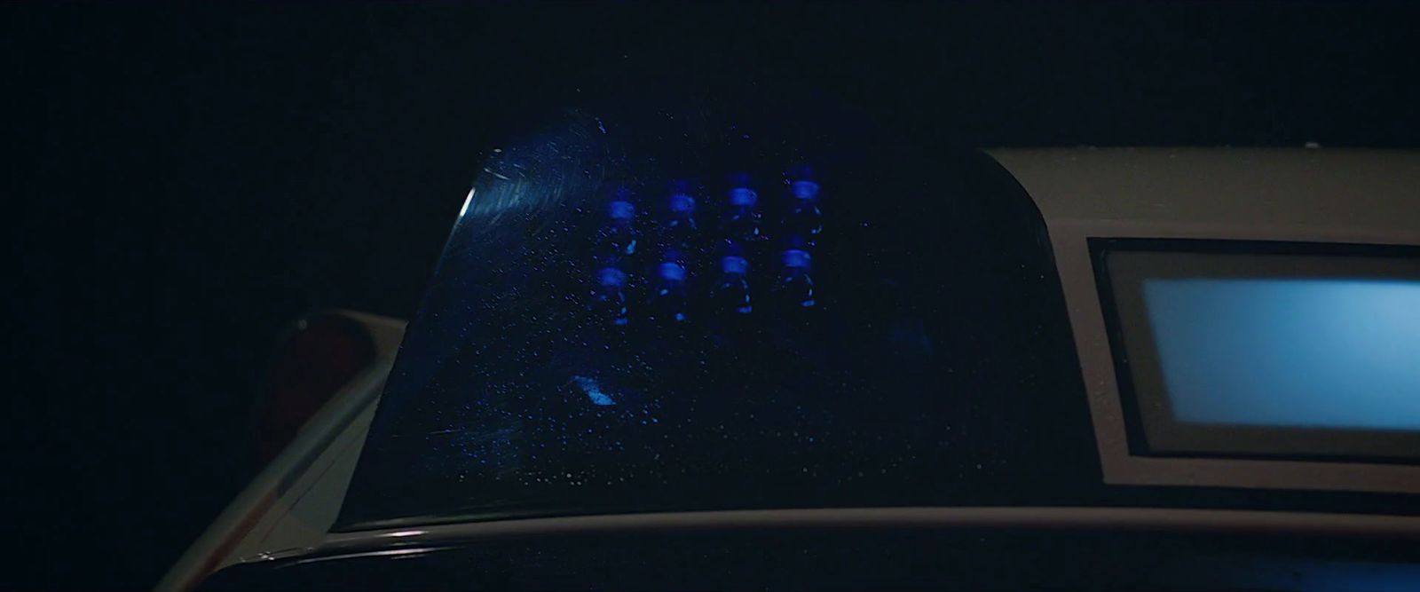 a close up of a car's rear view mirror