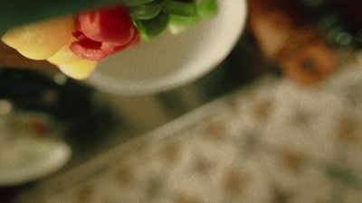 a close up of a plate of food on a table