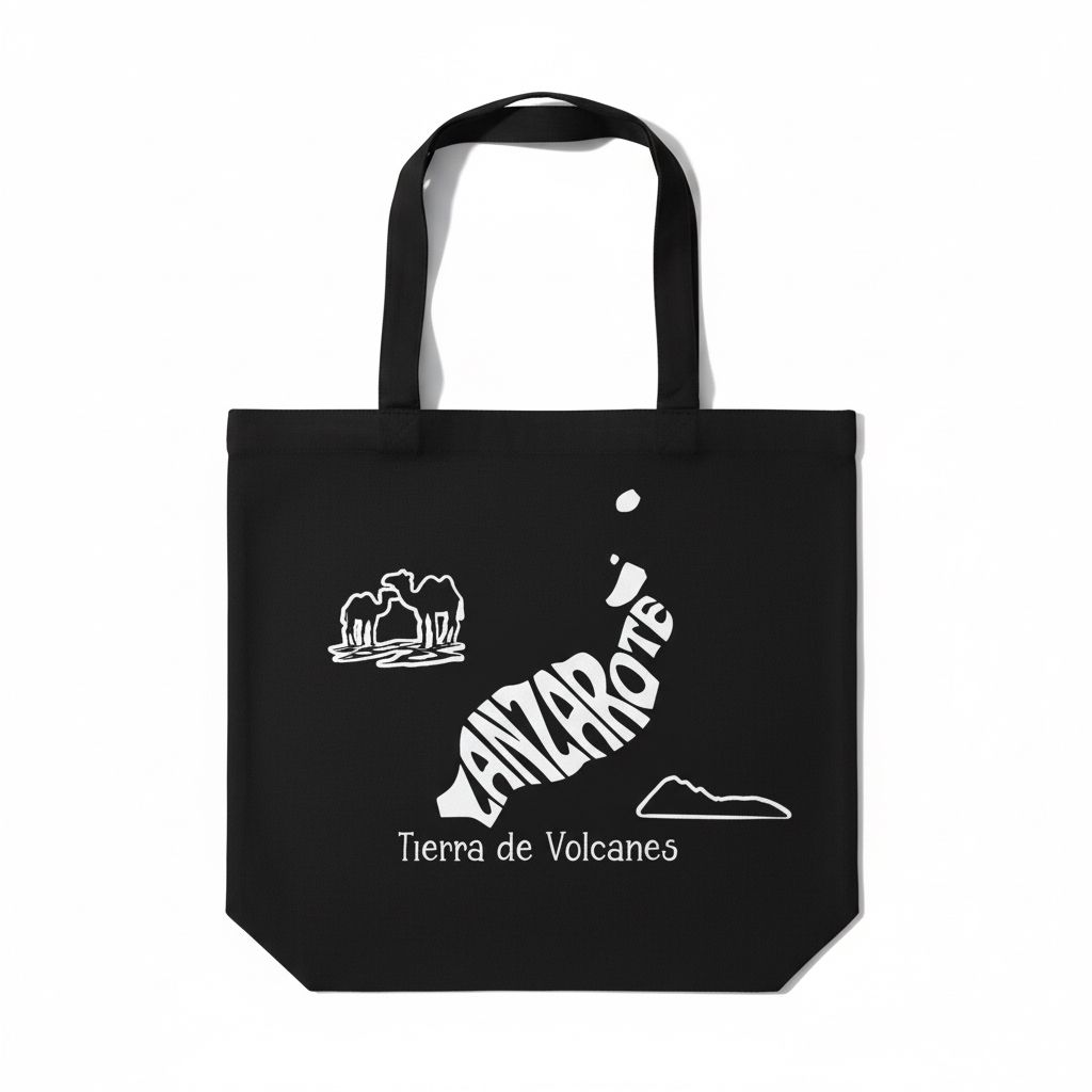 a black tote bag with a picture of a bird on it