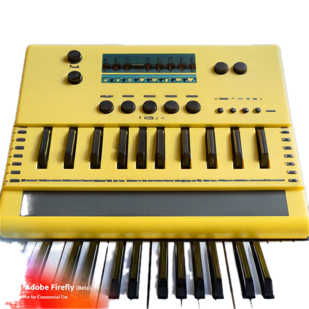 a yellow electronic keyboard sitting on top of a table