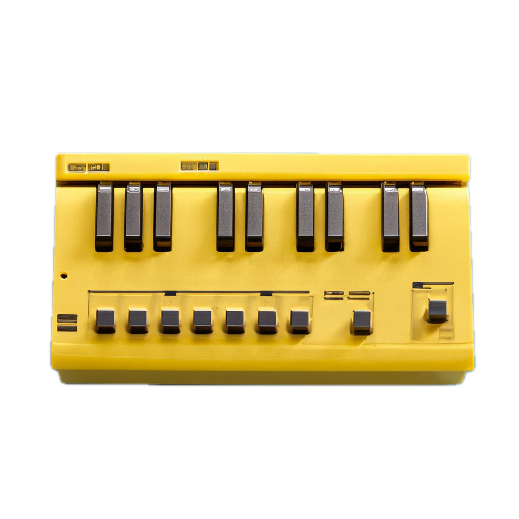 a close up of a yellow and black control panel