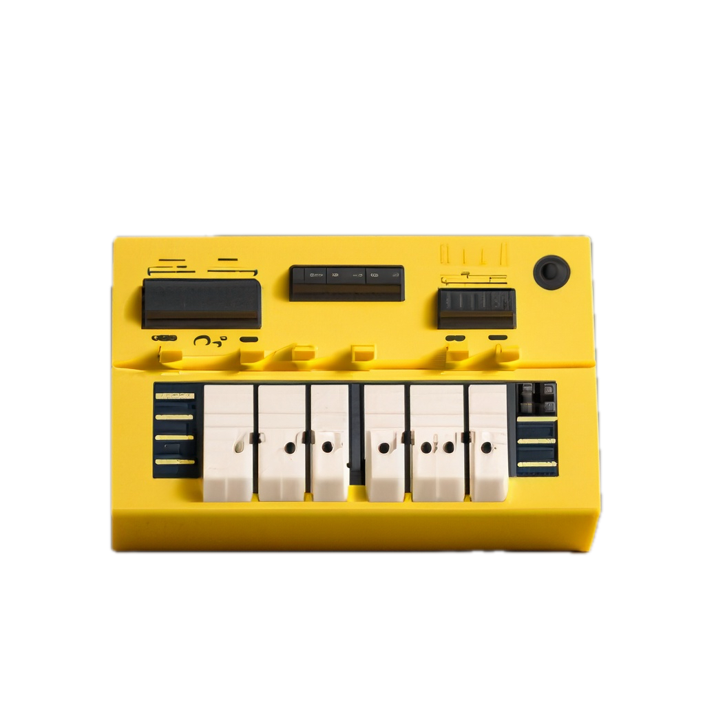 a yellow switch box with four switches