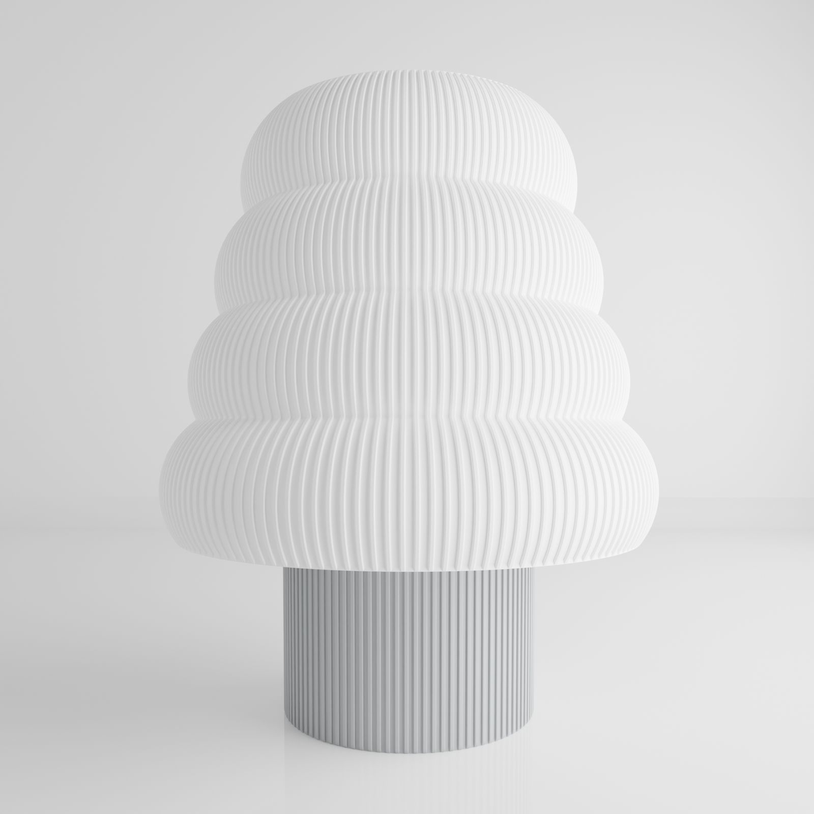 a large white sculpture sitting on top of a white floor