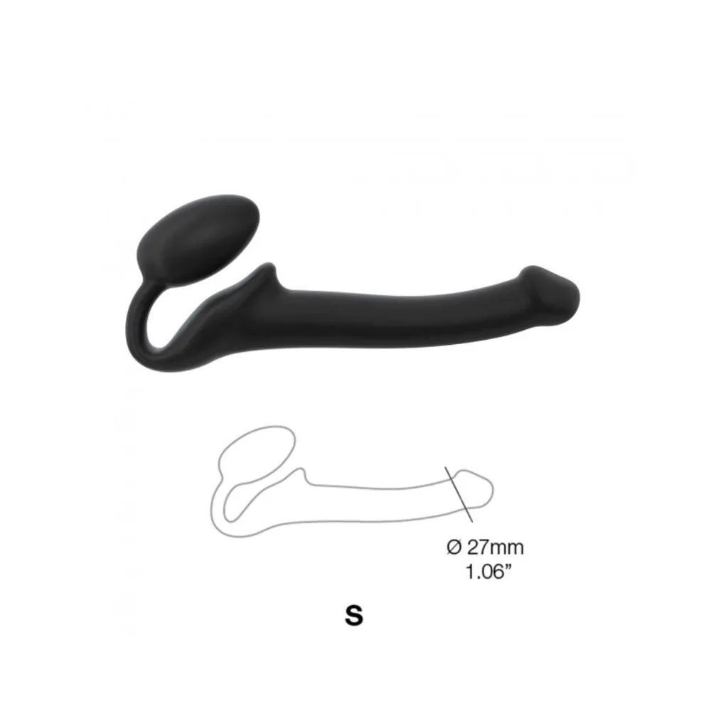 a black object with a long handle on a white background