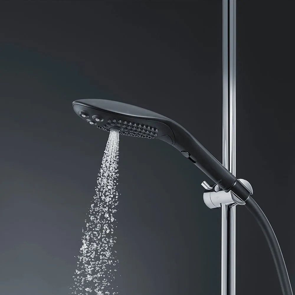 a shower head with a spray of water coming out of it