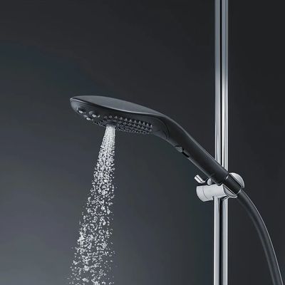 a shower head with a spray of water coming out of it
