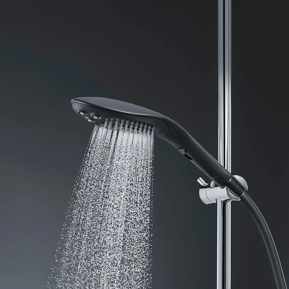 a shower head with a spray of water coming out of it