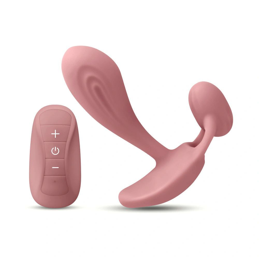 a pink vibrating device with a remote control