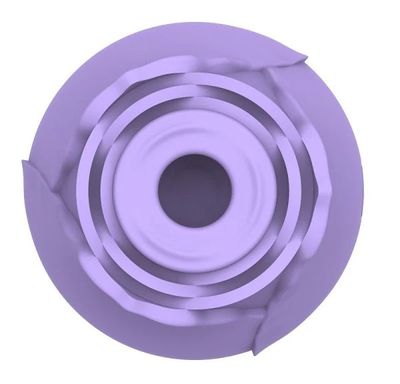 a close up of a purple object on a white background