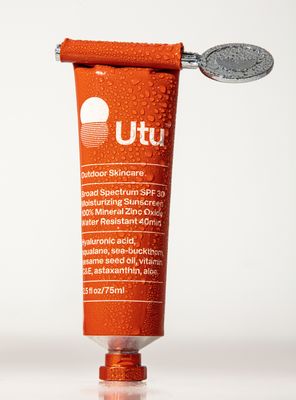 a tube of sunscreen on a white background