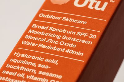 a close up of a box of sunscreen