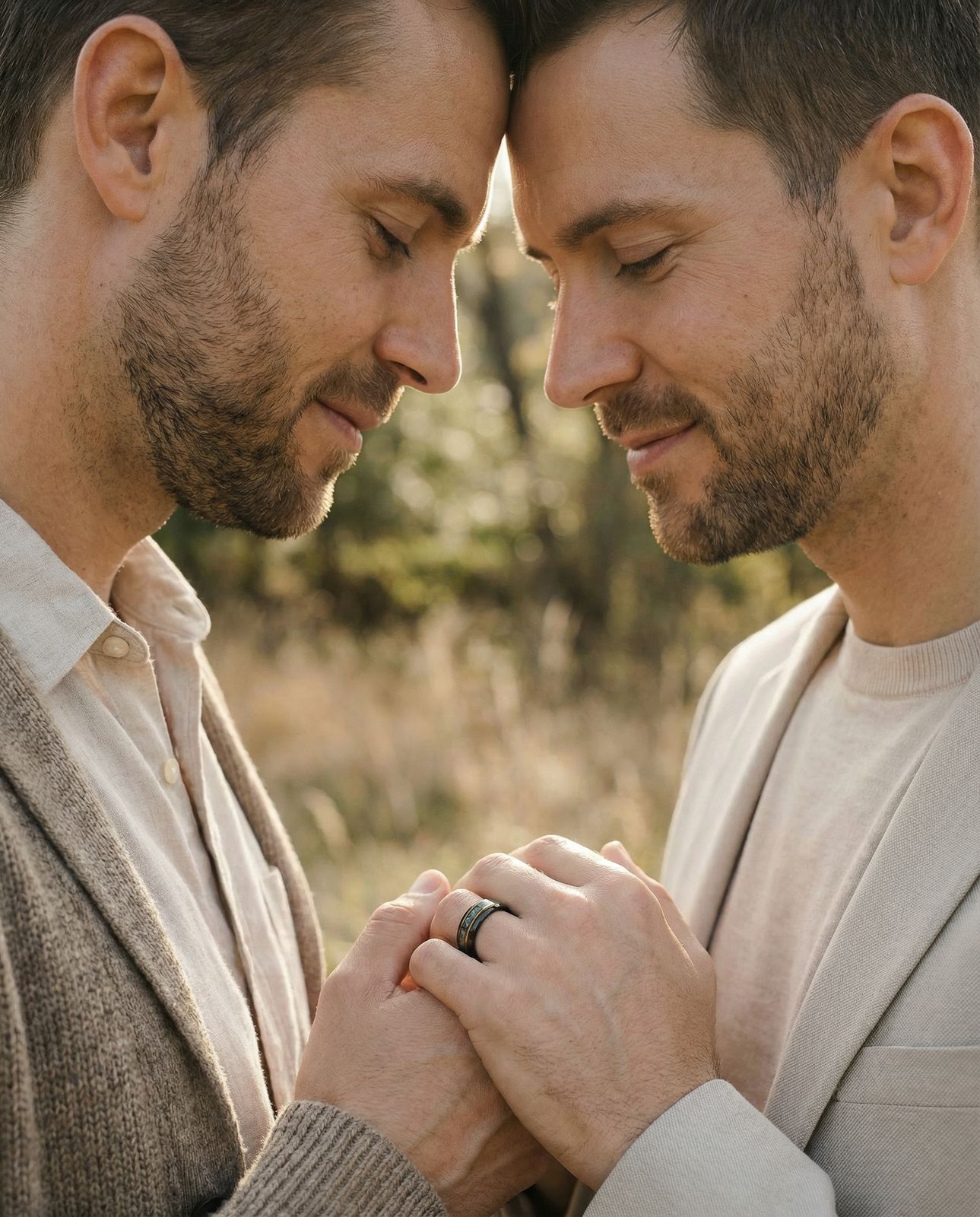 a couple of men standing next to each other