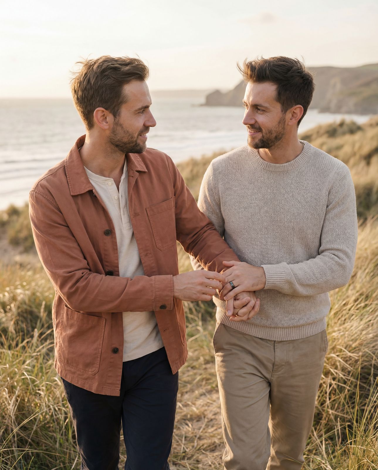 a couple of men standing next to each other