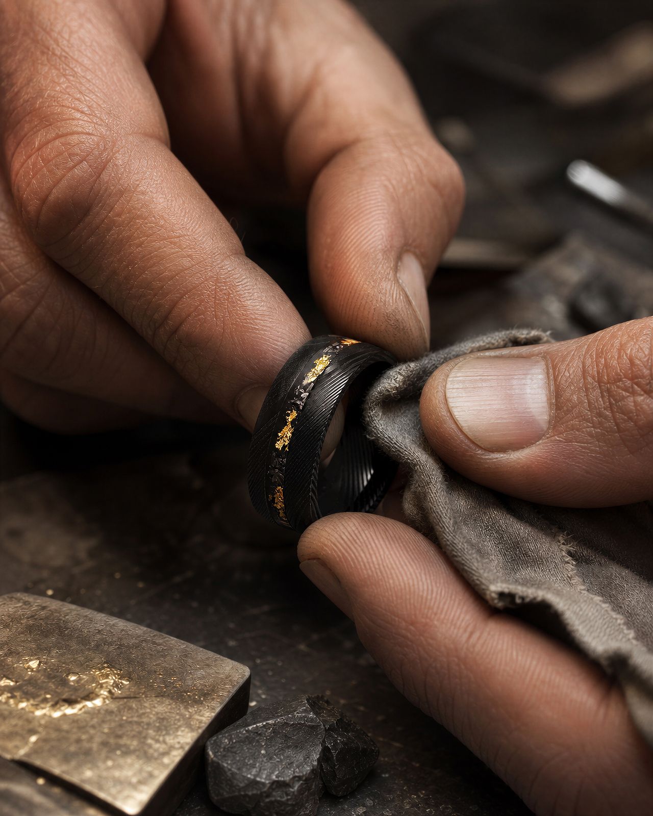 a close up of a person working on a piece of cloth