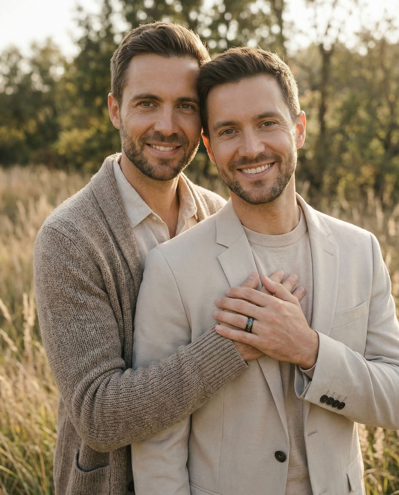 a couple of men standing next to each other