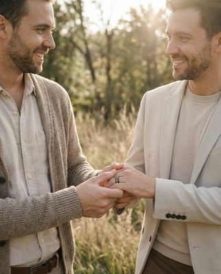 a couple of men standing next to each other