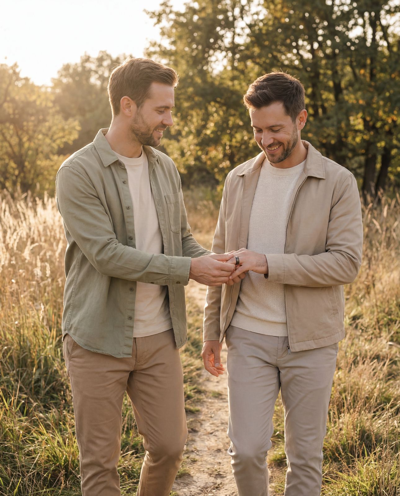a couple of men standing next to each other