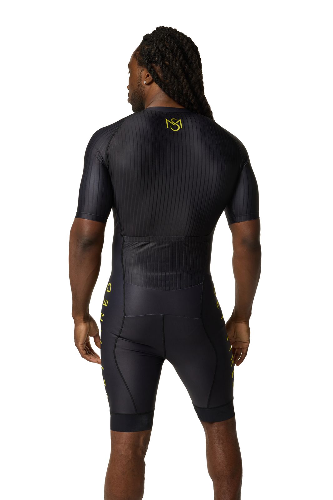 a man in a black wet suit