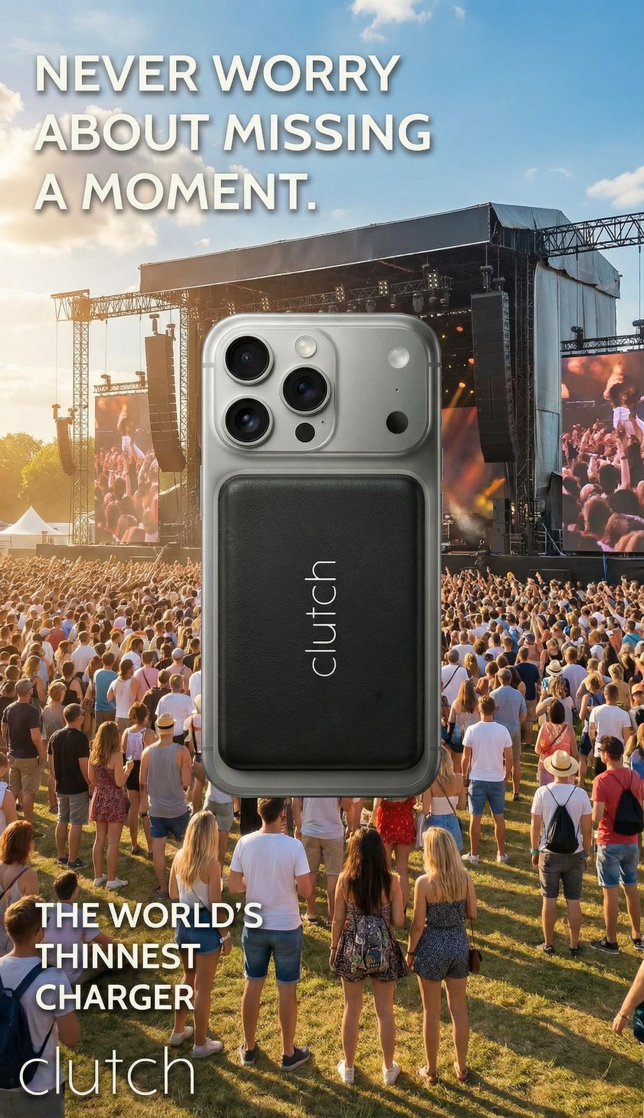 a crowd of people standing in front of a stage