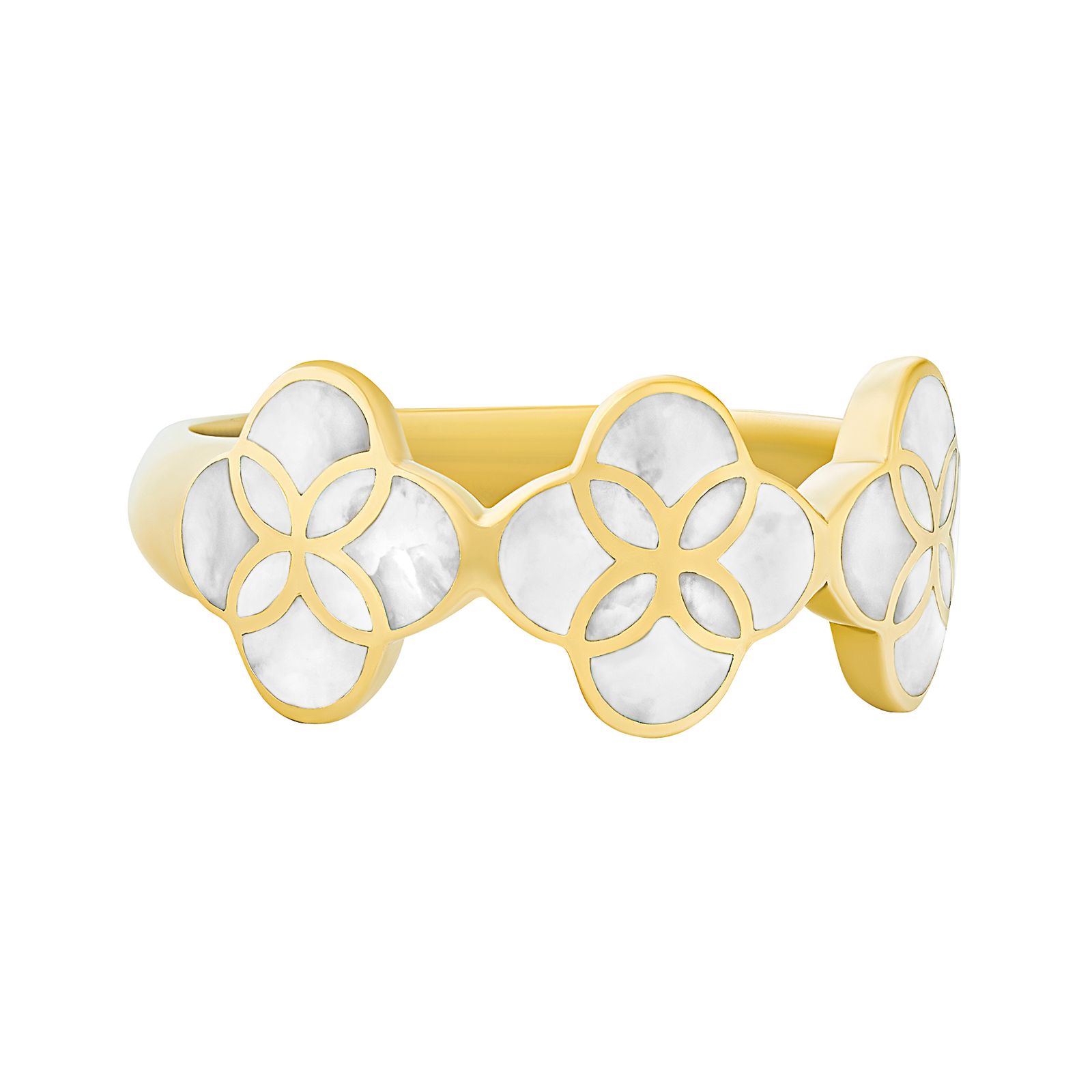 a close up of a ring with flowers on it