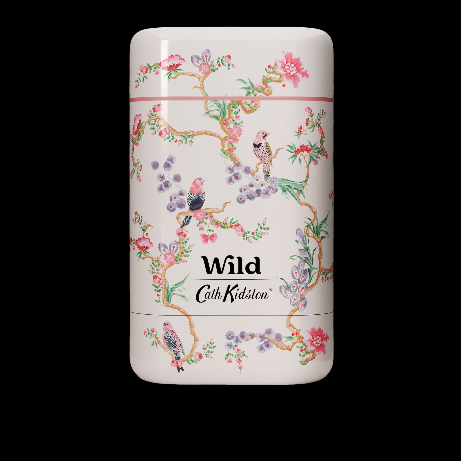 a white mug with a floral design on it
