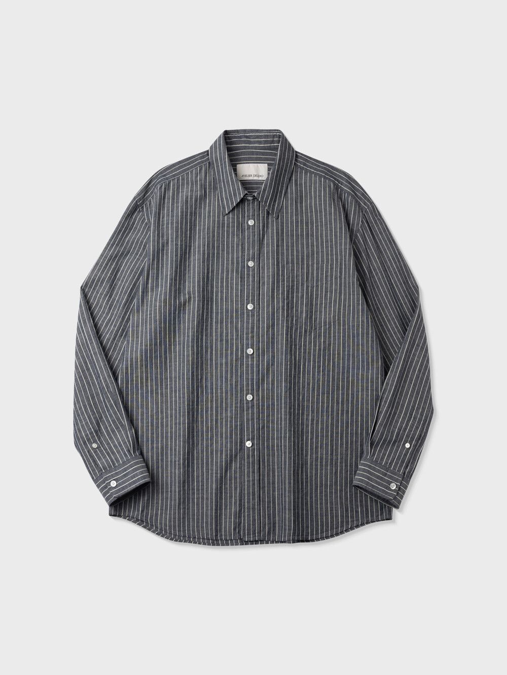 a black and white striped shirt on a white background
