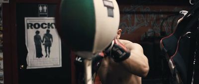 a close up of a punching bag in a gym