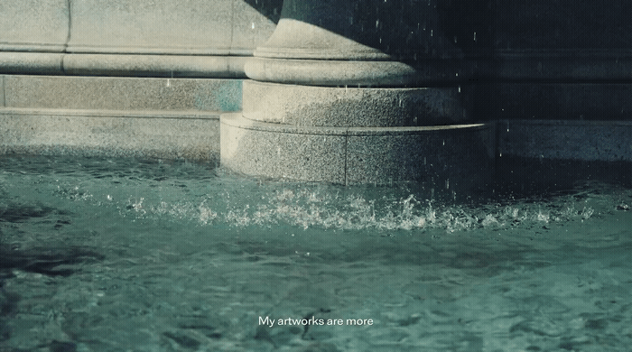 a bird is standing in the water under a bridge