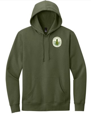 a green hoodie with a shamrock on it