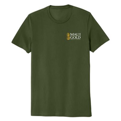 a green t - shirt with the words mau gold on it