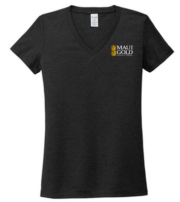a women's black shirt with the words mau gold on it