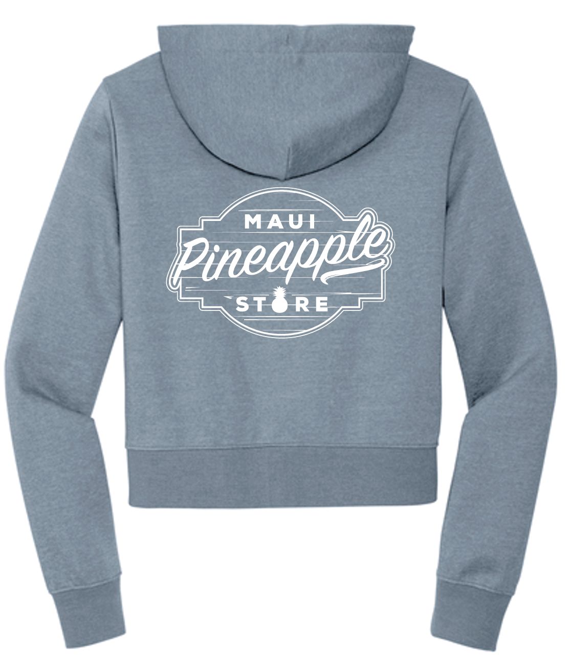 a women's cropped hoodie sweatshirt with the words, pineapple store