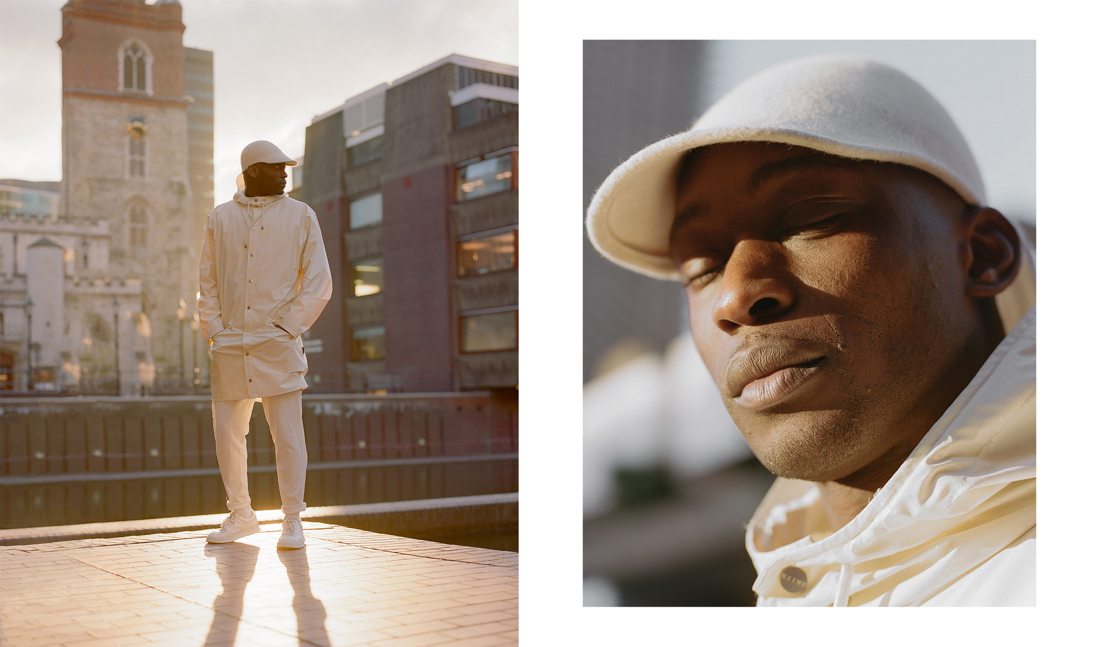 a man in a white suit and a white hat