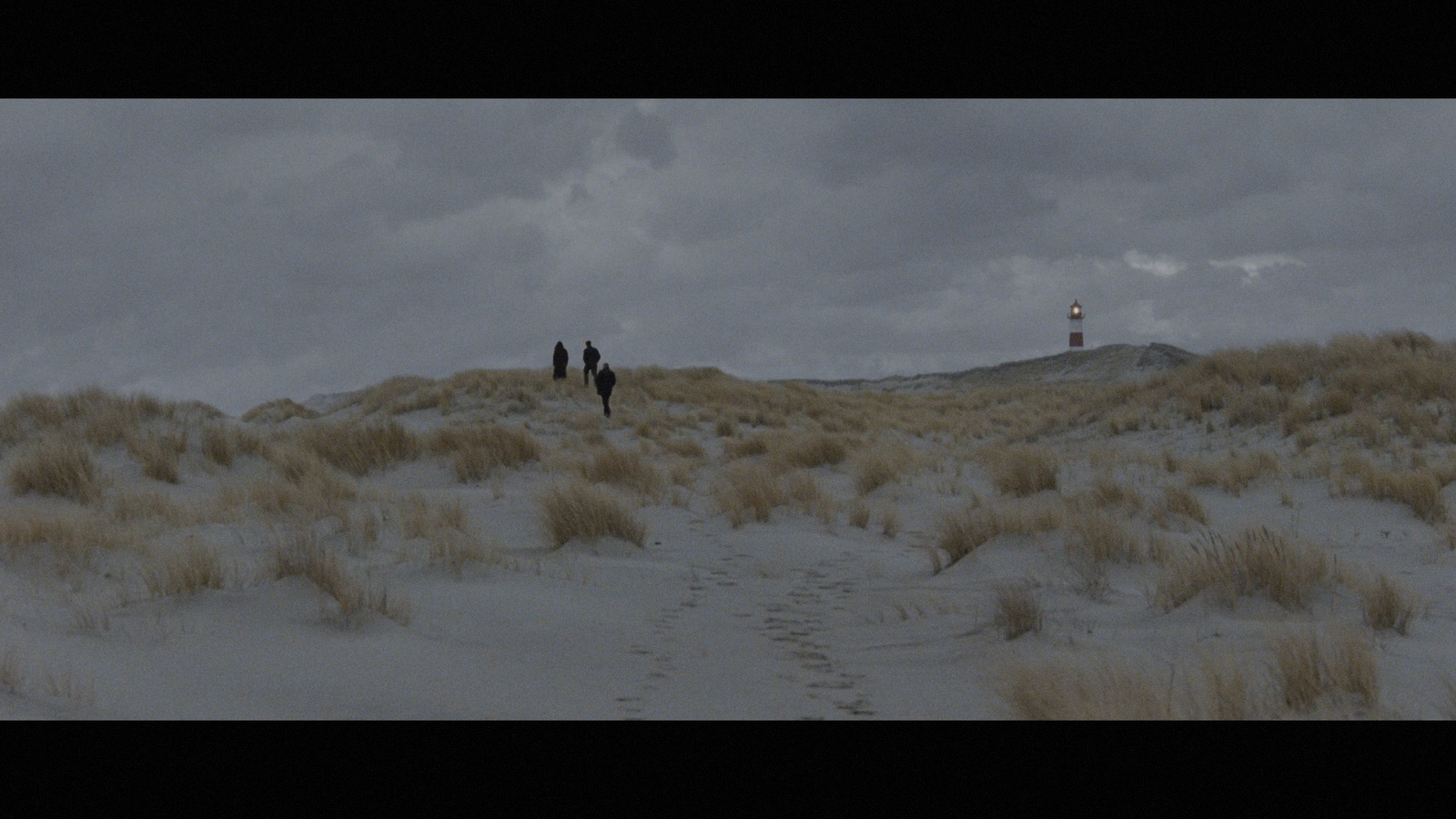 a couple of people that are standing in the sand