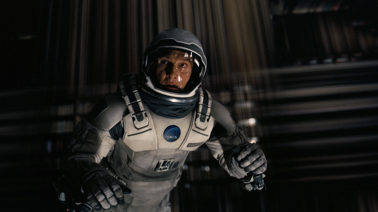 a close up of a person in a space suit