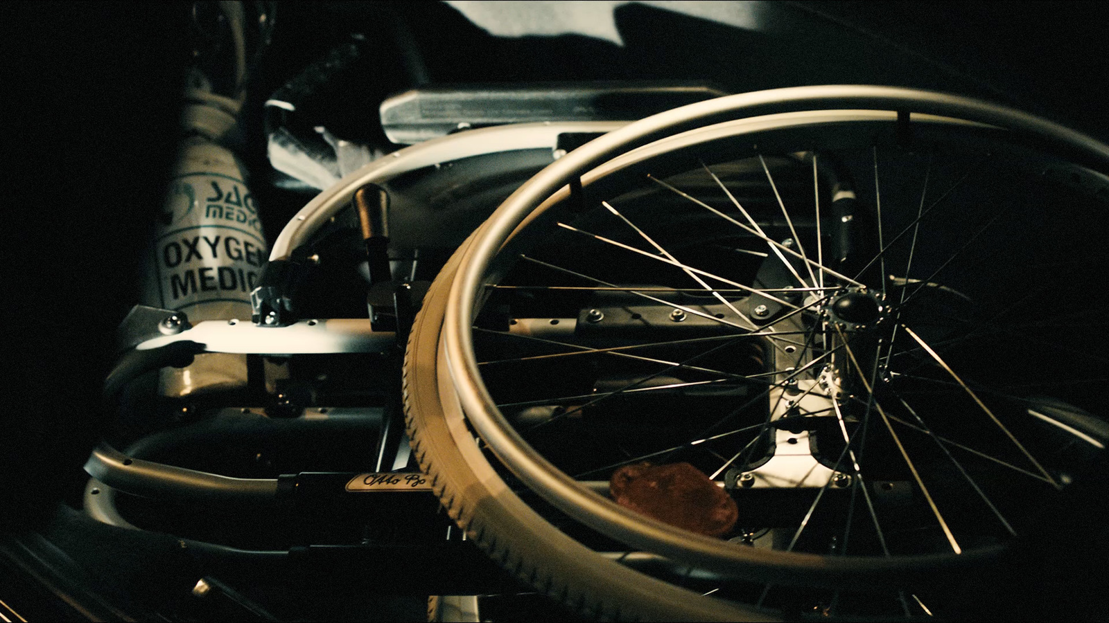 a close up of a bike wheel and spokes