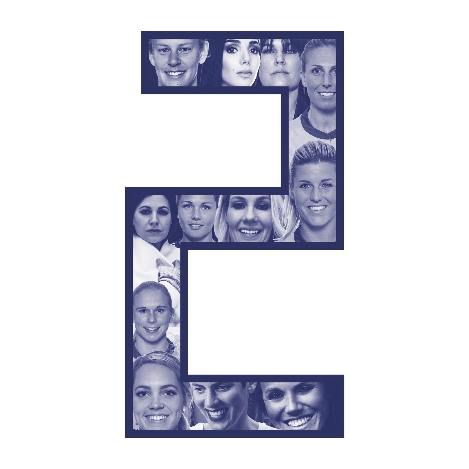 the letter e is made up of a group of people