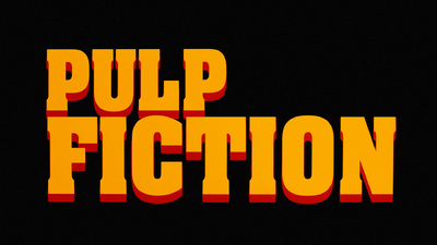 a black background with the words pulp fiction on it