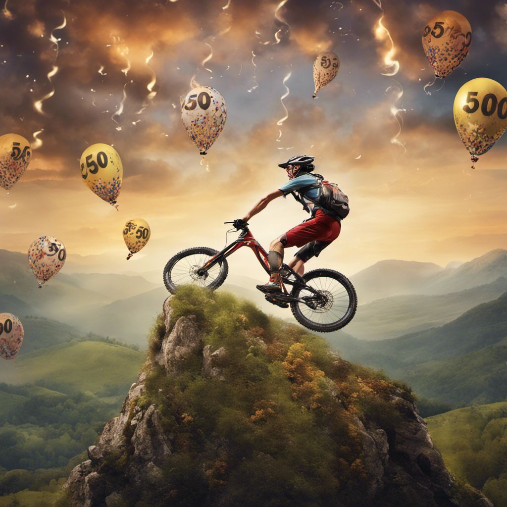 a man riding a bike up the side of a mountain