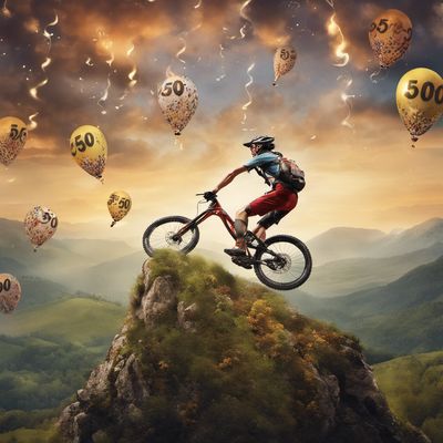 a man riding a bike up the side of a mountain